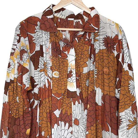 Dodo Bar Or Vyan Kaftan Maxi Dress in Loren Camel Retro Floral Size L - Picture 6 of 13